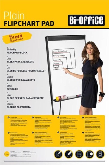 BI-OFFICE Blok za bijelu ploču 70 g 20 listova 65x98 cm