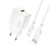 DUDAO Zidni punjač A23TEU, USB-A na USB-C, 2.4 A, bijeli