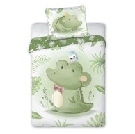 FARO Posteljina Cuddles, 2 djelna, krokodil, zelena