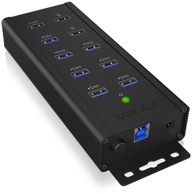 ICY BOX USB hub IBHUB1703QC3, USB-B, 7x USB-B, 3x USB-B PD, crni 
