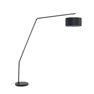KAVE HOME Crna stojeća svjetiljka s tekstilnim sjenilom (visina 221, 5 cm) Ciana 