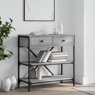 Konzolni stol siva boja hrasta 75x34,5x75 cm konstruirano drvo