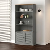 Regal za knjige VIGO sivi 85 x 35 x 170 cm od masivne borovine