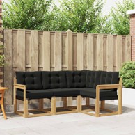 Set vanjskih sofa s jastucima, 4 kom, bijela i crna