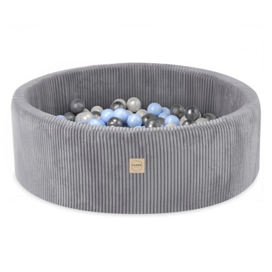 PLUSH NEST Bazen s 200 loptica, 90x30 cm, svijetlo sivi