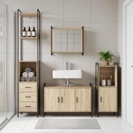 Set kupaonskih ormarića 3 kom. 40 x 36 x 181 cm, sonoma hrast
