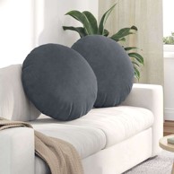 Jastučići za sjedenje 2 kom Ø40x13 cm baršun, tamnosivi