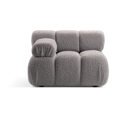 MICADONI HOME Svijetlo siva modularna sjedeća garnitura od bouclé tkanine (s lijevim kutom) Bellis, 94x94x70,05 cm
