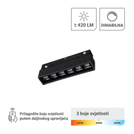 GREEN TECH LED magnetna svjetiljka Mt02-20-6W-3Cct 6 W, crna