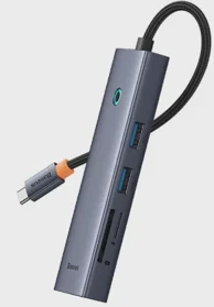 BASEUS Priključna stanica, 1× HDMI 4K 30 Hz, 2× USB 3.0 + 1× PD 100 W + RJ45 + SD/TF 3.0 (B00052805813-00)