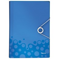 LEITZ Mapa za kućni budžet WOW 45890136, A4, 6 pregrada, s gumicom, plava
