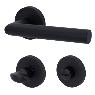 GAR. MOSKAU II Kvaka za vrata, rozeta WC, mat crna