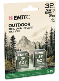 EMTEC Memorijska kartica Rugged Outdoor, 32 GB, SDHC, UHS-I, pakiranje 2 komada
