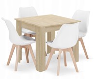 Set stol i stolice, 80 x 80 cm, 4 stolice MARK, bijela