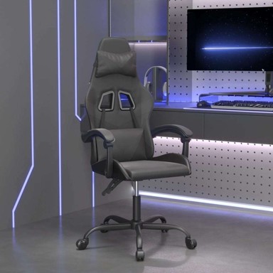 Igraća stolica od umjetne kože, crna, bez oslonca za noge