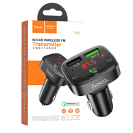 HOCO FM modulator E59 Promise, Bluetooth, 12/24V, 2xUSB, microSD, PD 18W