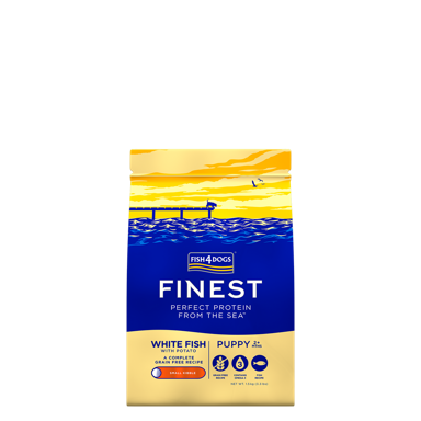 FISH4DOGS Suha hrana za pse, male granule, bijela riba 1.5 kg