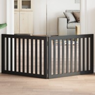 Vrata za pse s 2 panela sklopiva crna 160 cm od drva topole