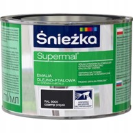 ŚNIEŻKA Supermal uljno-ftalni emajl za drvo i metal, crna, sjaj, 0,4 l
