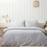 CATHERINE LANSFIELD Posteljina Stripe flanelska za bračni/produženi krevet 230x220 cm siva