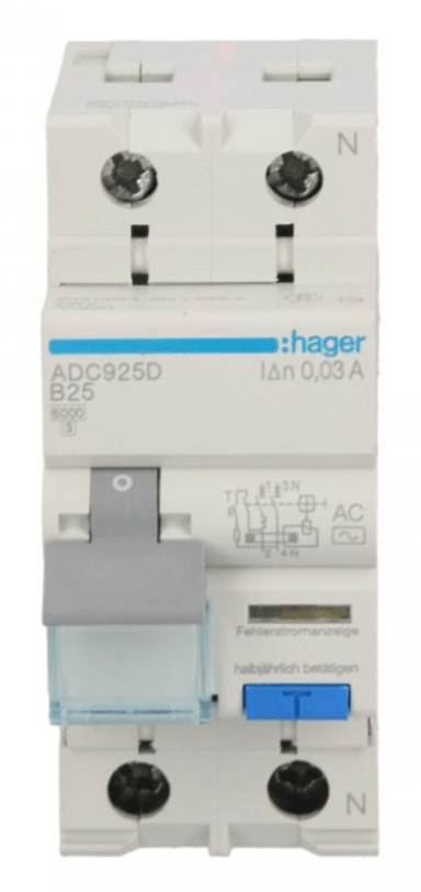 RCBO 2P B25A 0.03A diferencijalni prekidač Tip AC ADC925D
