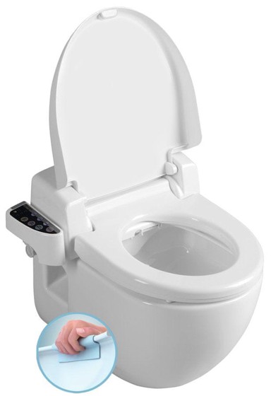 SAPHO WC školjka zidna BRILLA, rimless, s elektroničkim bideom BLOOMING, bijela keramika
