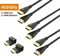 HDMI kabel 4K 60 Hz, 1,8 m, 3 kom. + kutni adapteri 90° i 270°
