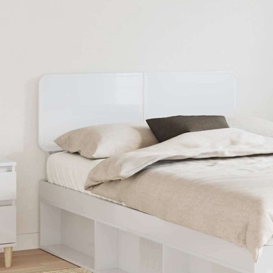 Uzglavlje za krevet 135 cm, bijelo sjaj