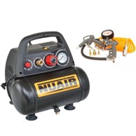 NUAIR Bezuljni kompresor N/NUB552, 6 L, 8 bar, 1.5 KS, + ARAK6