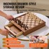 VEVOR Set za šah i dame 2 u 1, 40x38x6.8 cm, orah