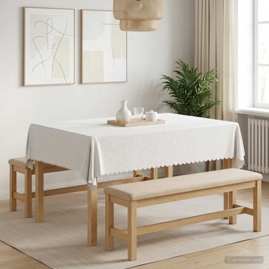 Tkanina za stol 5 kom pravokutna 140 x 160 cm, bijela