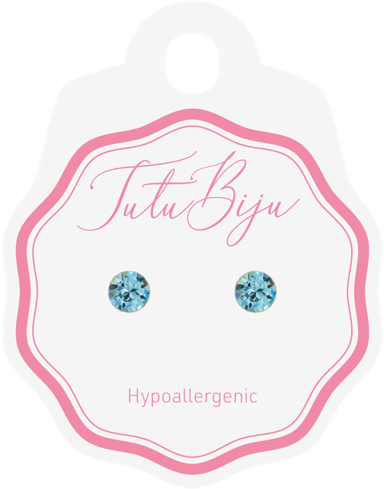 TUTU BIJU Naušnice Xirius 5.3 mm, aquamarine, TXI53C202