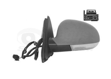 VAN WEZEL Retrovizor VW Jetta 05-10, lijevi, električni, grijani, žmigavac, asferičan, Golf 5/6 karavan