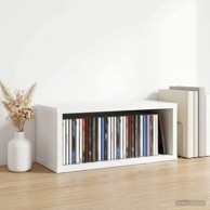Stalak za CD-ove, 40 × 17 × 17 cm, konstruirano drvo, bijeli