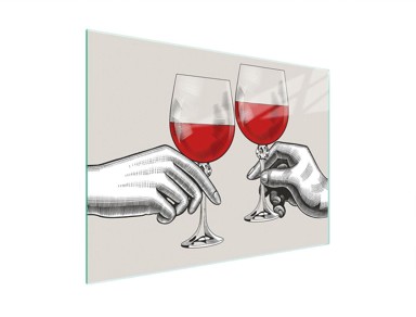 TMK Staklena zaštita za štednjak, 30x22 cm, vino