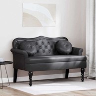 Chesterfield klupa 120,5×65×75 cm umjetna koža, crna