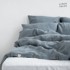 LINEN TALES Svijetloplava lanena produljena posteljina 200x220 cm za bračni krevet