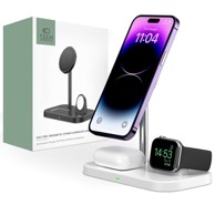 TECH-PROTECT Punjač bežični A22 3u1 za telefon, AirPods i Apple Watch, bijeli