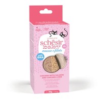 SCHESIR Hrana za mačke Cat Baby Mousse & Fillets, piletina i losos, 3×55 g