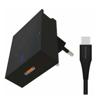 SWISSTEN Punjač AC220 SUPER FAST Z, 25W, kabel USB-C/USB-C, crni