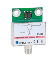 CABLETECH Oklopljeno antensko pojačalo 25 dB, srebrna