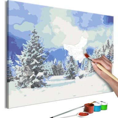 Slika za samostalno slikanje Snow Christmas Trees 60x40