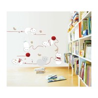 AMBIANCE Naljepnica Cats and balls 30 cm