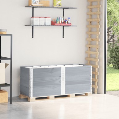 Okviri za palete 3 kom sivi 150x50 cm od masivne borovine