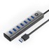 ORICO Hub CL7U-U3 7x USB-A 3.0 + USB-C 5V/3A 1m, sivo