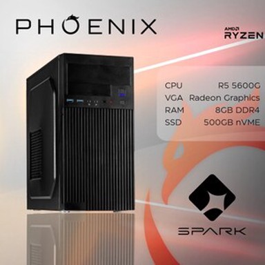 PHOENIX Stolno računalo SPARK Y-130 / AMD Ryzen 5 5600G, 8GB, 500GB SSD