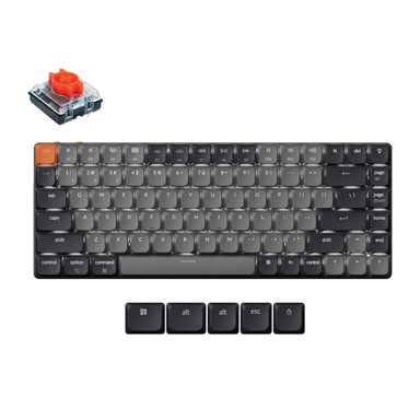 KEYCHRON Bežična gaming tipkovnica K3 LED crveni prekidač, niskog profila, siva