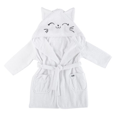 BUBABA BY FREEON Ogrtač za kupanje sa štikom mačka, 104/110/116, bijela