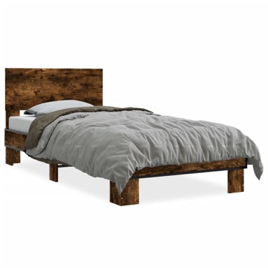 Okvir kreveta boja hrasta 75 x 190 cm konstruirano drvo i metal