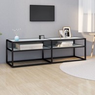TV ormarić boja bijelog mramora 140x40x40,5 cm kaljeno staklo